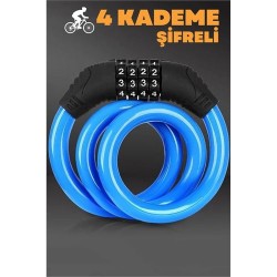 Engithalat 4 Şifreli 11 mm Çelik Halat Scooter Bisiklet Kilidi