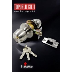 Engithalat Topuzlu Kilit Amerikan Kapı Kilit Buton Set