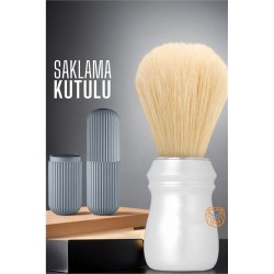 Engithalat Sakal Tıraş Fırçası Aithusa Kutulu  Beyaz