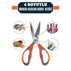 Engithalat Kuhn 4 Boyutlu Mutfak Makası Açacak Kırıcı Kesici