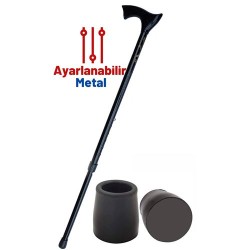 Engithalat Pongnas Siyah Yükseklik Ayarlanabilir Metal Baston