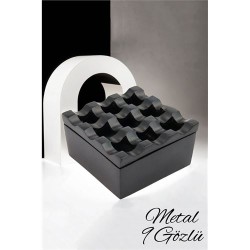 Engithalat Rexite Siyah Metal 9 Gözlü Kül Tablası