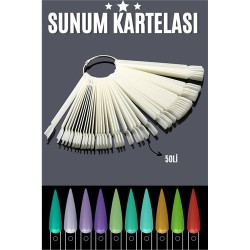 Engithalat BEYAZ Protez Jel Tırnak Eğitim ve Sunum Kartelası