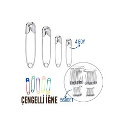 Engithalat Çengelli İğne 4 Boy 56 Adet