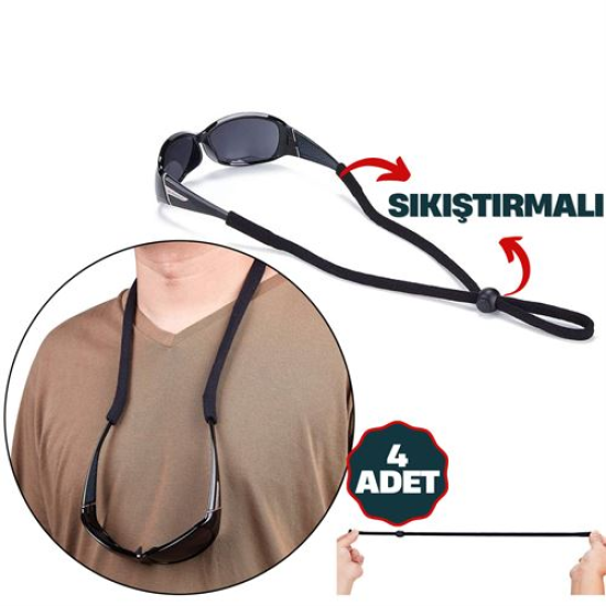 ModaCar Savino 4 Adet Ayarlanabilir Sıkıştırmalı Gözlük İpi ModaCar Savino 4 Adet Ayarlanabilir Sıkıştırmalı Gözlük İpi
