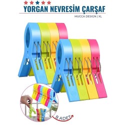 Engithalat XL Yorgan Nevresim Çarşaf Mandalı 8 ADET Mucca Design