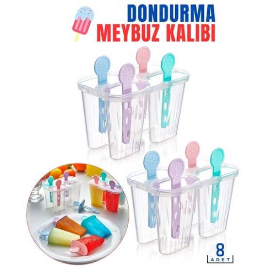 ModaCar Dondurma Meybuz Kalıbı 8 Adet Bovezzo Design ModaCar Dondurma Meybuz Kalıbı 8 Adet Bovezzo Design