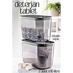 Engithalat MultiBox Deterjan Tablet Kutusu Sürgülü Kapak 10 Litre 2 ADET