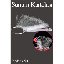 Engithalat Protez Tırnak Sunum Kartelası ŞEFFAF 100 LÜ