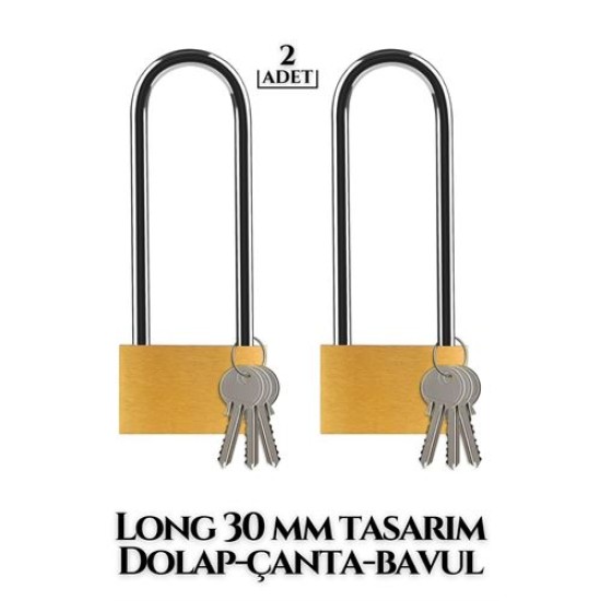 ModaCar Long 30 mm Dolap Çanta Bavul Kilidi 2 ADET ModaCar Long 30 mm Dolap Çanta Bavul Kilidi 2 ADET