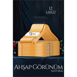 Engithalat Natural Ahşap Görünüm 12 li Askı Seti Schönbuch Design