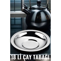 Engithalat 18 li Metal Çay Tabağı Veneta Design Seti