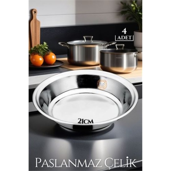ModaCar 21 cm 4 LÜ Tabak Seti Paslanmaz Çelik B.Caprio Design ModaCar 21 cm 4 LÜ Tabak Seti Paslanmaz Çelik B.Caprio Design