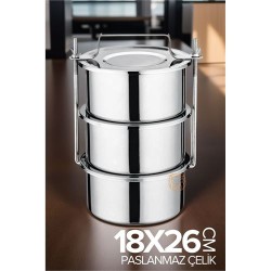 Engithalat XL 18X26 CM Sefer Tası Paslanmaz Çelik Yemek Kabı
