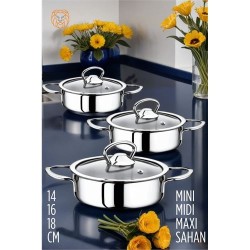 Engithalat Sahan Tencere Mini Midi Maxi 3 lü SET