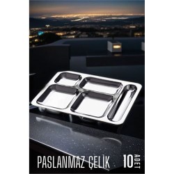 Engithalat Çelik Tabldot Tepsi 10 ADET
