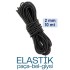 Engithalat Bel Paça Giysi Lastiği 2 mm 10 Mt SİYAH