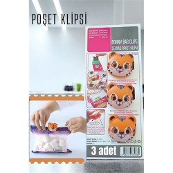 Engithalat Sevimli Poşet Klipsi Kedi 3 Adet Ataç