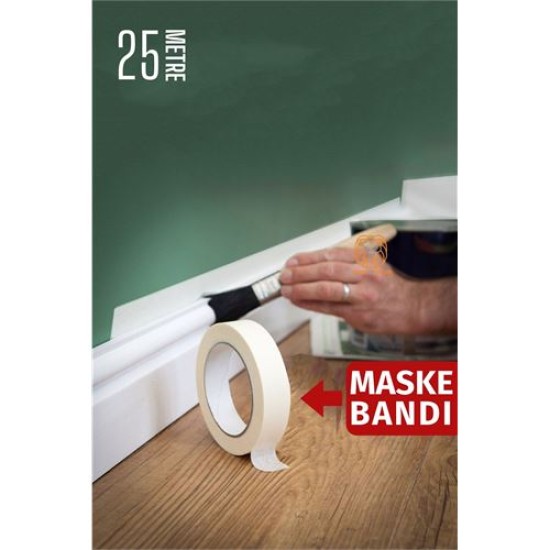 ModaCar Maskeleme Bandı 25 Metre Çıkarılabilir Boyacı Bandı ModaCar Maskeleme Bandı 25 Metre Çıkarılabilir Boyacı Bandı