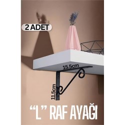 Engithalat Ferforje  L Raf Altı Raf Ayağı 15.5X11.5 cm 2 Adet