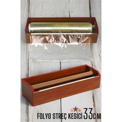 Engithalat 33 Cm Ahşap Streçlik Folyo Ve Streç Film Kesici