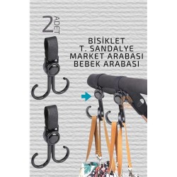 Engithalat Bebek Arabası Askısı Market Arabası Bisiklet T.Sandalye Askısı 2 ADET