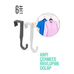 Engithalat Pratik Askı Dolap Çekmece Havlupan Kapı Askısı 6 ADET