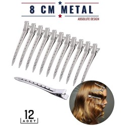 Engithalat Saç Klipsi Metal Toka 12 Adet Absolute Design