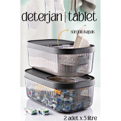 Engithalat MultiBox Deterjan Tablet Kutusu Sürgülü Kapak 5 Litre 2 ADET