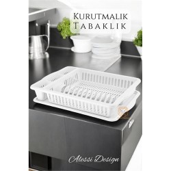 Engithalat Bulaşık Durulama Sepeti Tabaklık Bulaşık Kurutmalık BEYAZ Alessi