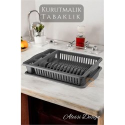 Engithalat Bulaşık Durulama Sepeti Tabaklık Bulaşık Kurutmalık GRİ Alessi