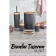 ModaCar 5 li Banyo Seti Bambu Design ANTRASİT ModaCar 5 li Banyo Seti Bambu Design ANTRASİT