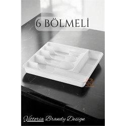 Engithalat Çekmece İçi Kaşıklık Kepçelik 6 Gözlü BEYAZ