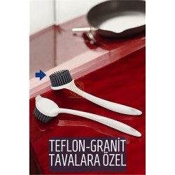 Engithalat Teflon ve Granit Tava Tencere Fırçası Silikon Teflon Fırçası