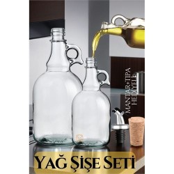 Engithalat Yağ Şişe Seti 4 Adet Mantar ve Tıpa F.Geronimo Design