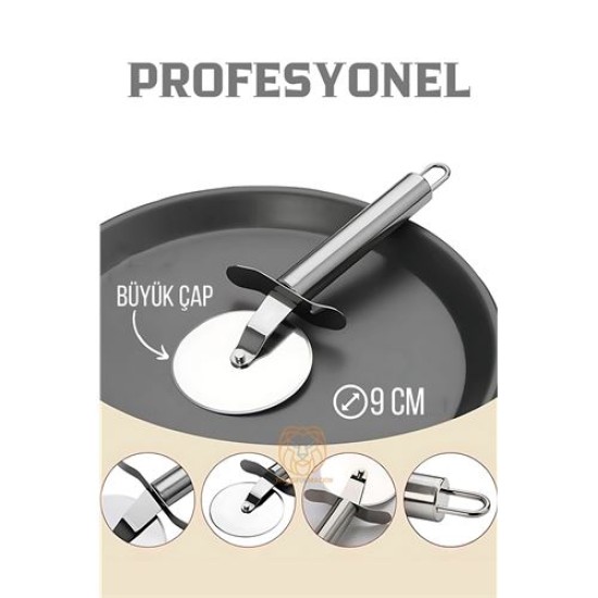 Engithalat Profesyonel 9 cm Çelik Pizza Kesici Ignacio Design