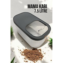 Engithalat Kedi ve Köpek Mama Saklama Kabı Sürgülü Kapaklı 7.5 Litre