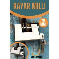 Engithalat Çelik Kayar Milli Asma Kilit 70 MM 3 anahtarlı Sonax Design