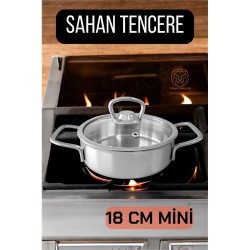 Engithalat Kapaklı Sahan Tencere 18 cm Mini Paslanmaz Çelik