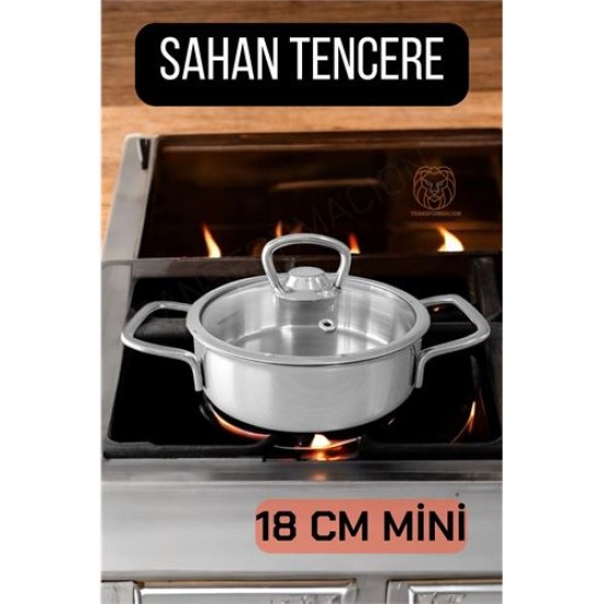 ModaCar Kapaklı Sahan Tencere 18 cm Mini Paslanmaz Çelik ModaCar Kapaklı Sahan Tencere 18 cm Mini Paslanmaz Çelik