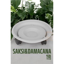 Engithalat Tekerlekli Saksı Altığı 37 CM BEYAZ