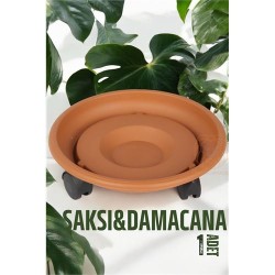 Engithalat Tekerlekli Saksı Altığı 37 CM KAHVE