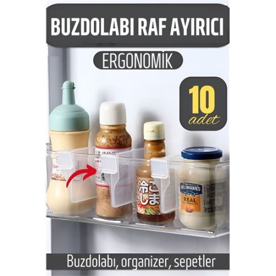 ModaCar Buzdolabı Raf Ayırıcı Organizer Dönüştürücü 10 Adet ModaCar Buzdolabı Raf Ayırıcı Organizer Dönüştürücü 10 Adet