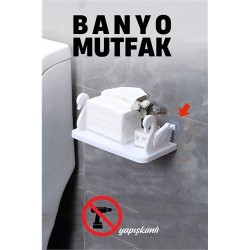 Engithalat Kuğu Tasarımlı Banyo Mutfak Rafı Kendinden Yapışkanlı