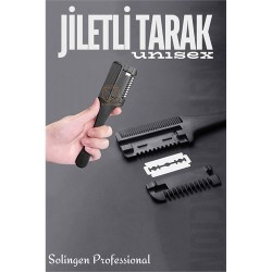 Engithalat Jiletli Tarak Saç İnceltme Saç Kırığı İçin Jiletli Tarak Solingen Professional