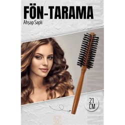 Engithalat Fön Fırçası Ahşap Saplı Fön Ve Tarama Fırçası