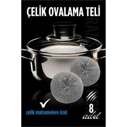 Engithalat Çelik Bulaşık Teli Çelik Bulaşık Ovalama Teli 8 ADET