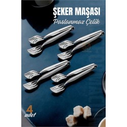 Engithalat Şeker Maşası Paslanmaz Çelik 4 ADET