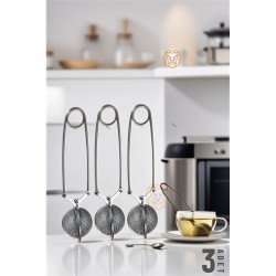 Engithalat Kıskaçlı Bitki Çayı Filtresi Top Çay Demliği Çay Filtresi Maşası 3 adet