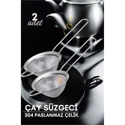 Engithalat Klasik Çay Süzgeci 304 Paslanmaz Çelik 2 ADET